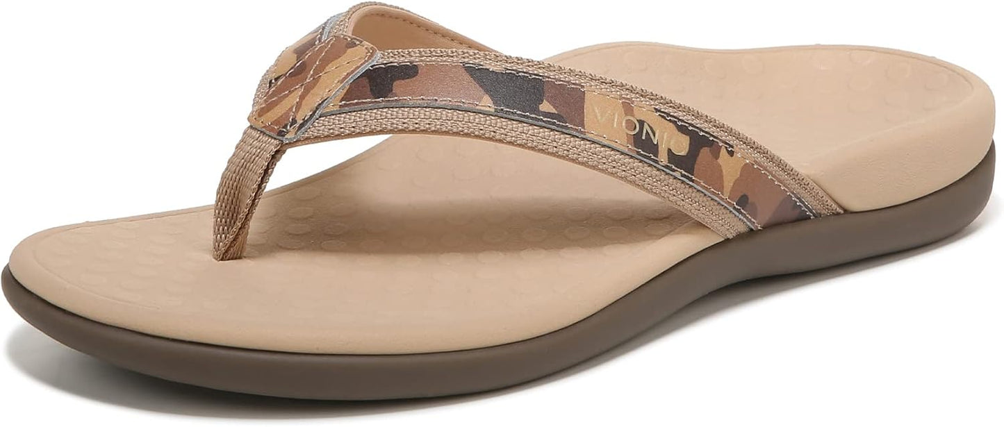 Vionic Womens Flats with Leather Camo Print for Everyday Comfort