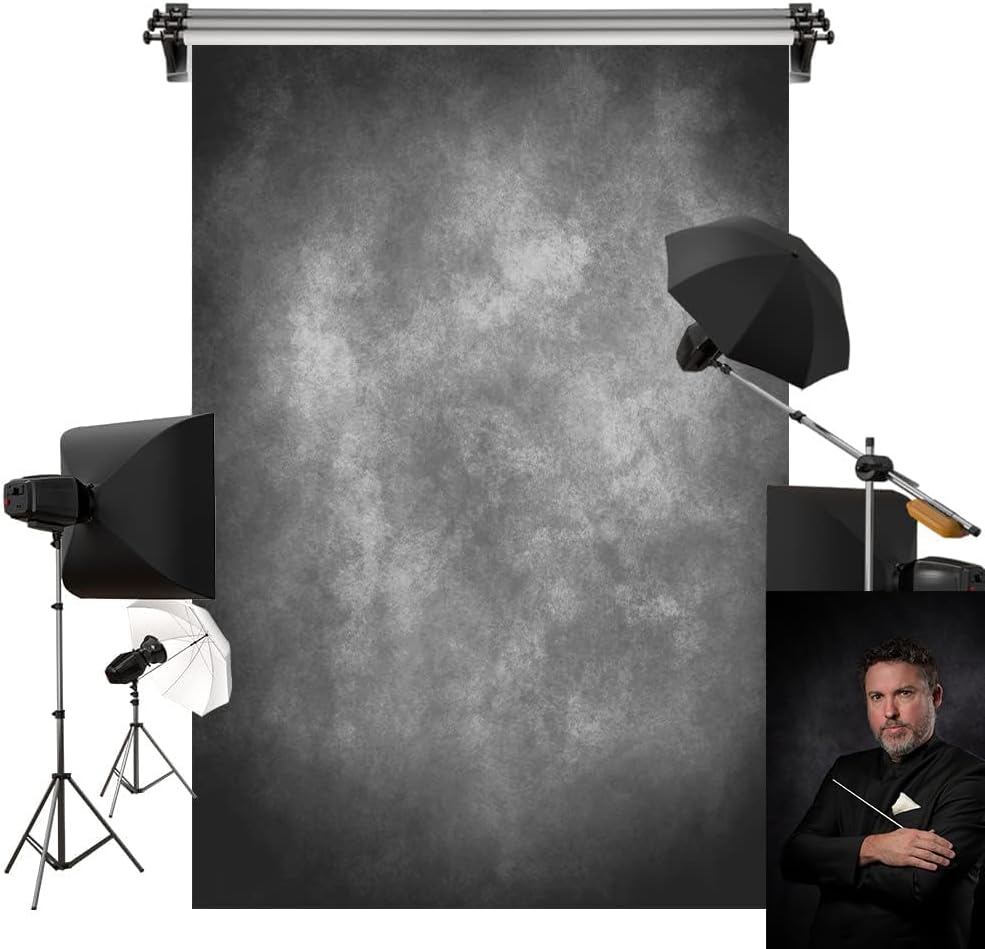 10x10ft Gray Texture Backdrop for Portraits and Photoshoots