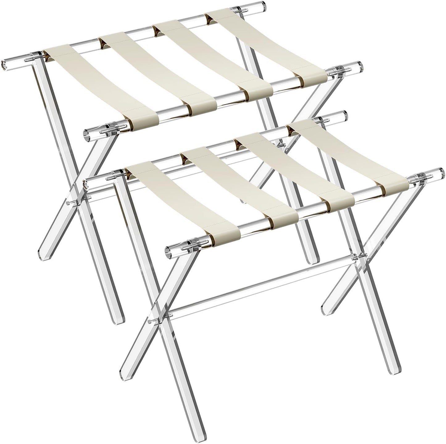 Acrylic Luggage Rack for Guest Room - Foldable Suitcase Stand