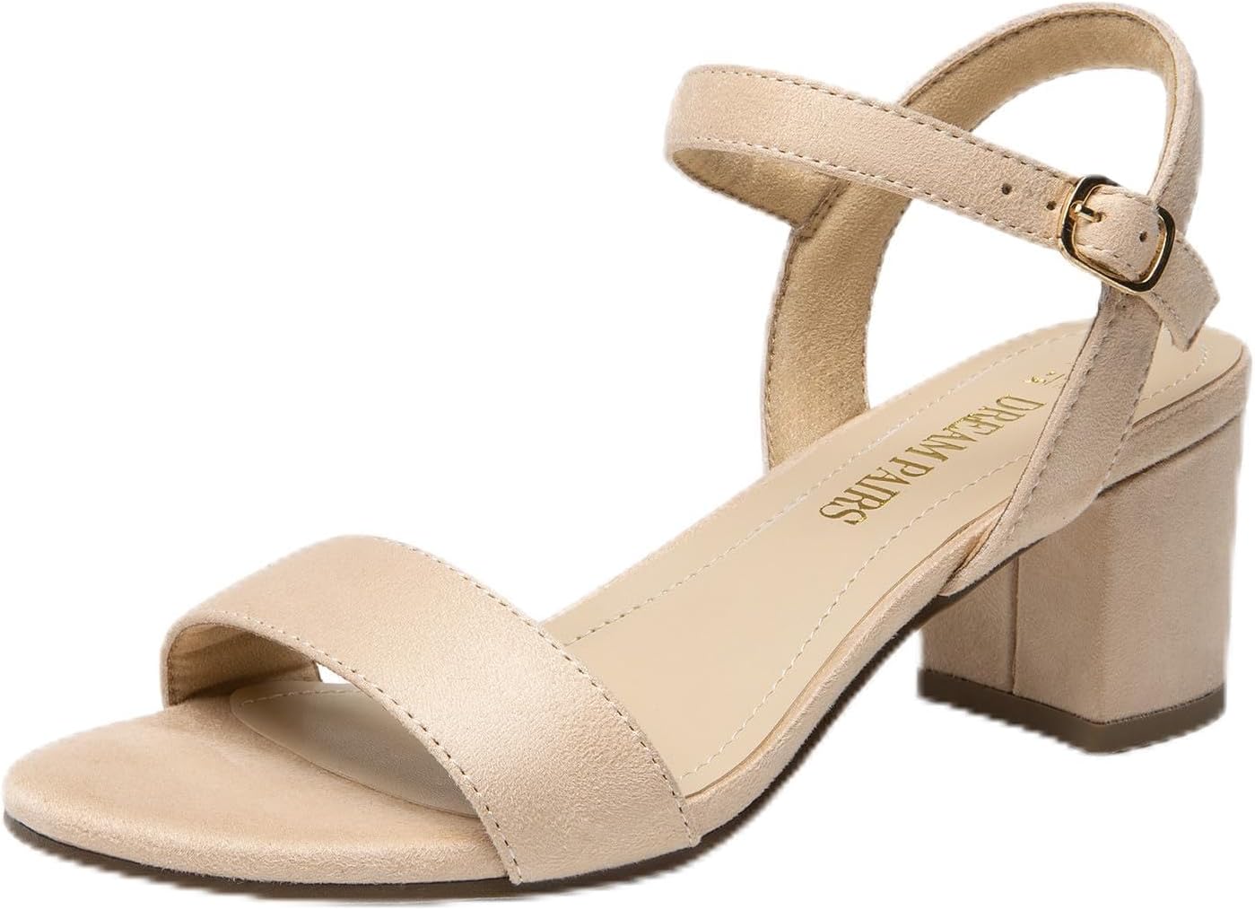 DREAM PAIRS Women's Low Heels Block Open Toe Sandals for Work