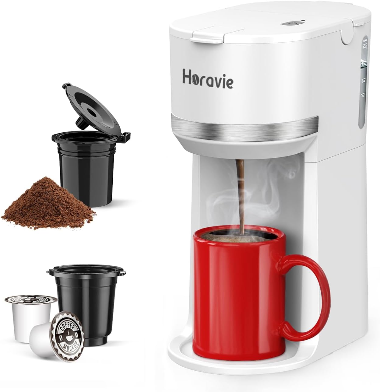 Mini Single Serve Coffee Maker for K Cup and Ground Coffee