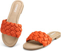 Braided Womens Sandals for Women Round Open Toe Slide - Dressy Flat