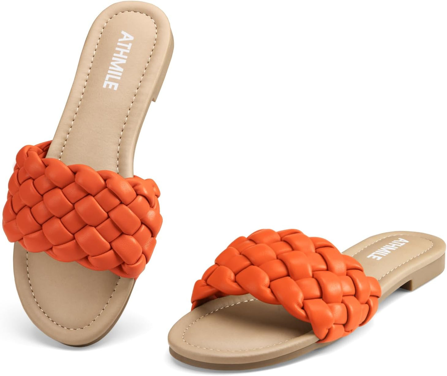 ATHMILE Braided Womens Sandals for Summer Beach Style Comfort