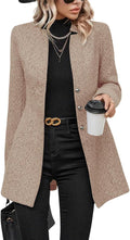 Women's Herringbone Wool Blazer Jacket - Slim Fit Dressy Coat