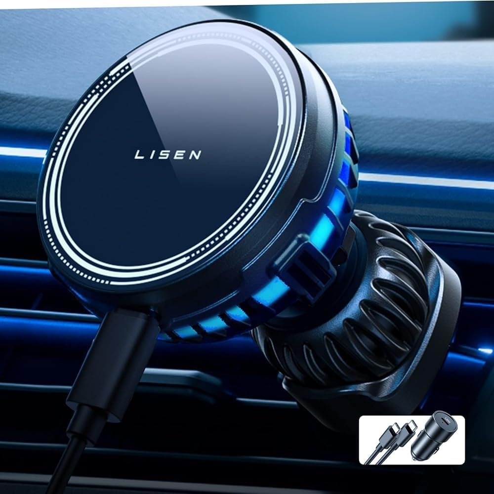 15W LISEN MagSafe Car Charger: Hands-Free iPhone Mount