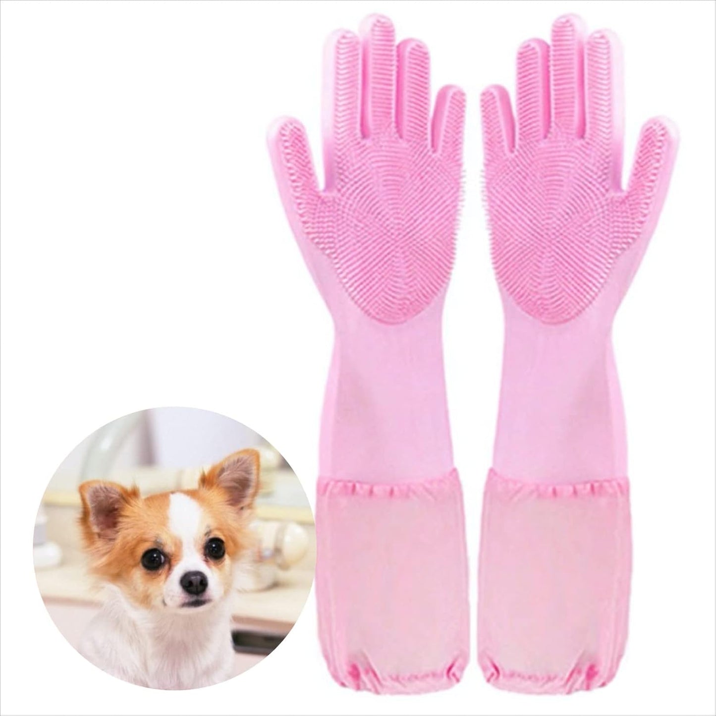 2-in-1 Pet Grooming & Cleaning Gloves by xuxinpai