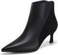Coutgo Womens Kitten Heel Ankle Boots Pointed Toe (Style PP71)