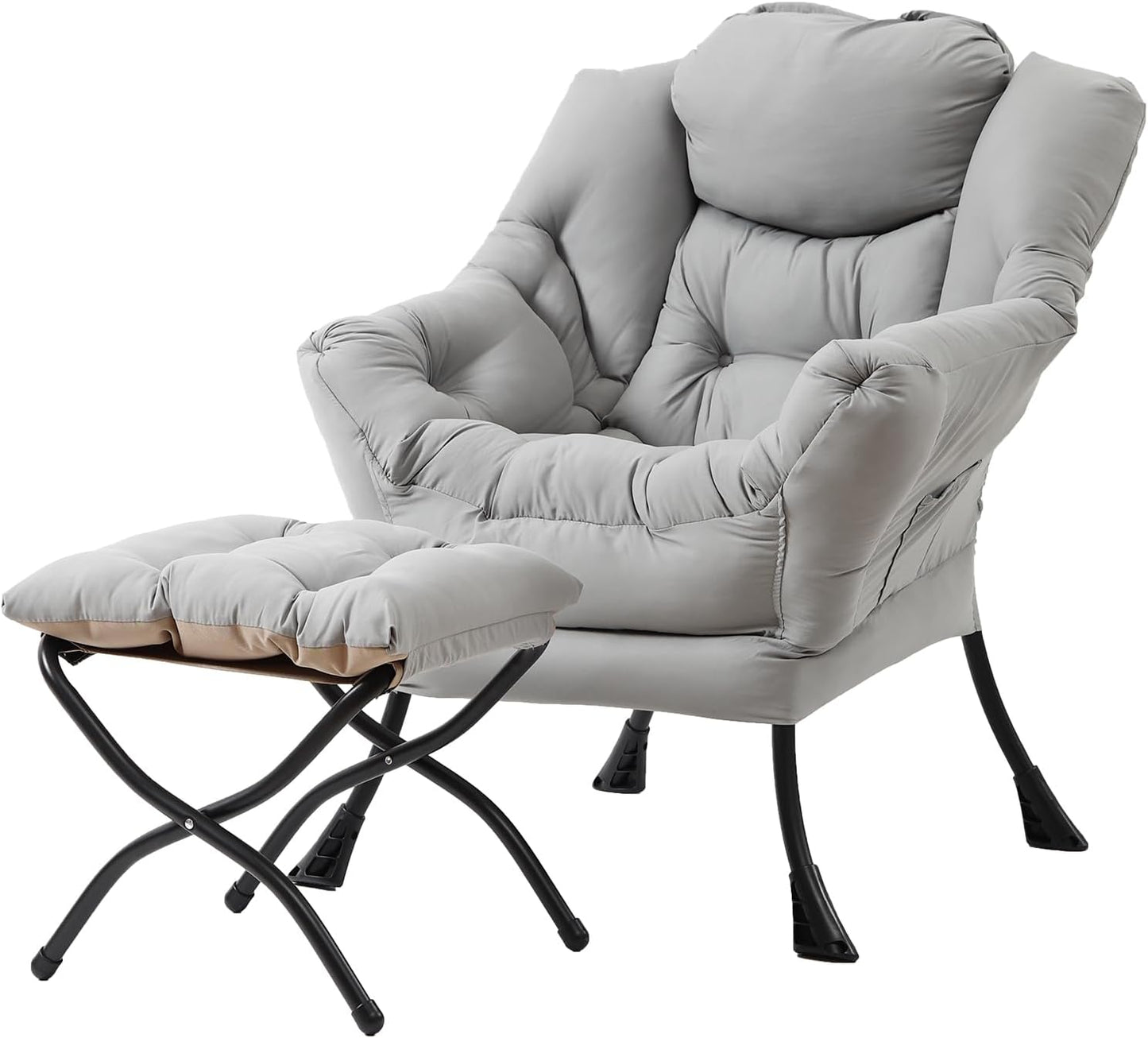 Tiita Lazy Chair with Ottoman for Comfy Living Room Relaxation