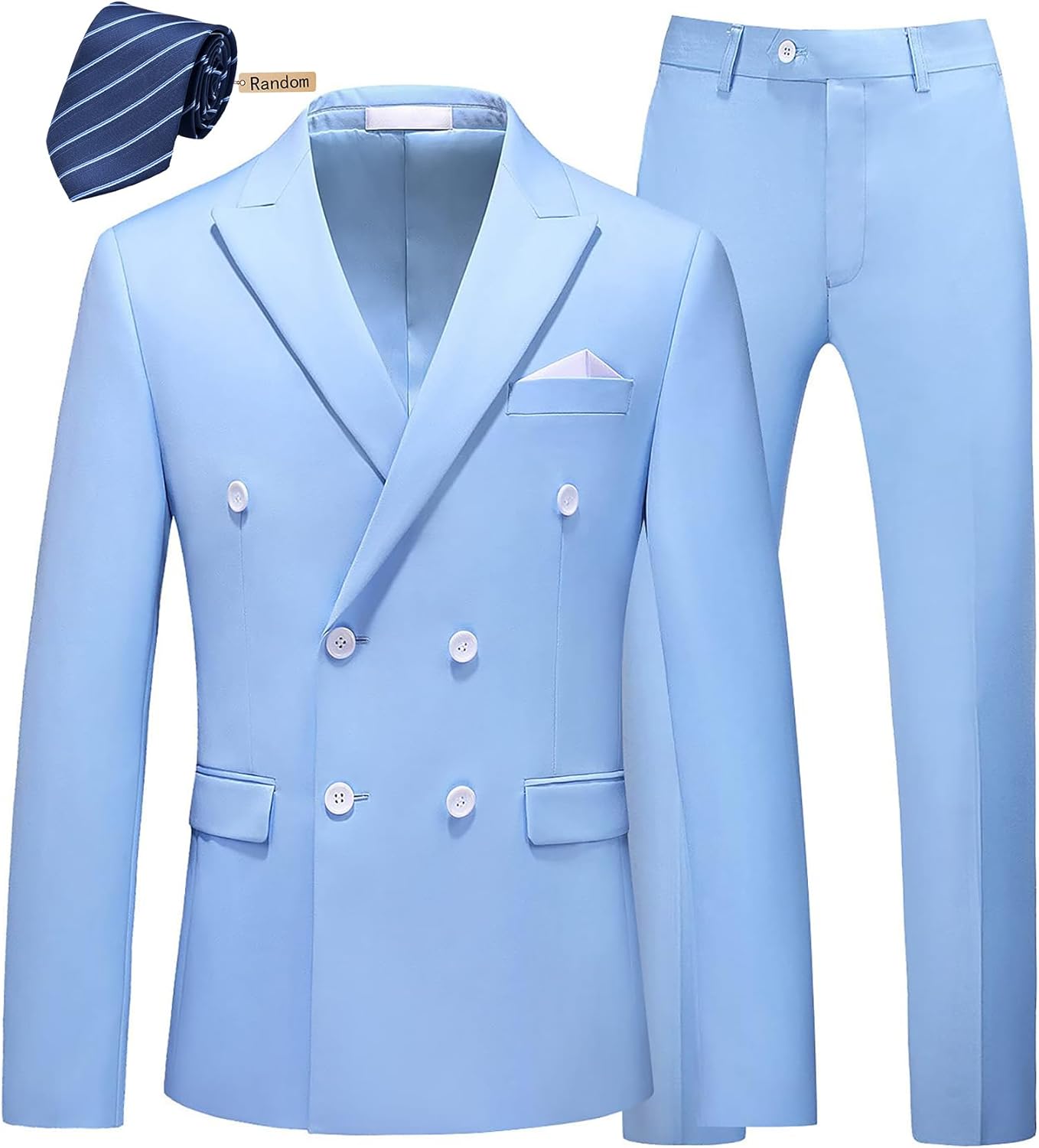 MOGU Mens Slim Fit Tuxedo Blazer and Pants for Special Events