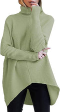 Caracilia Womens Turtleneck Long Sleeve Sweater - Oversized Casual