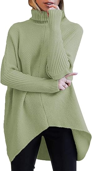 Caracilia Womens Turtleneck Long Sleeve Sweater for Casual Style