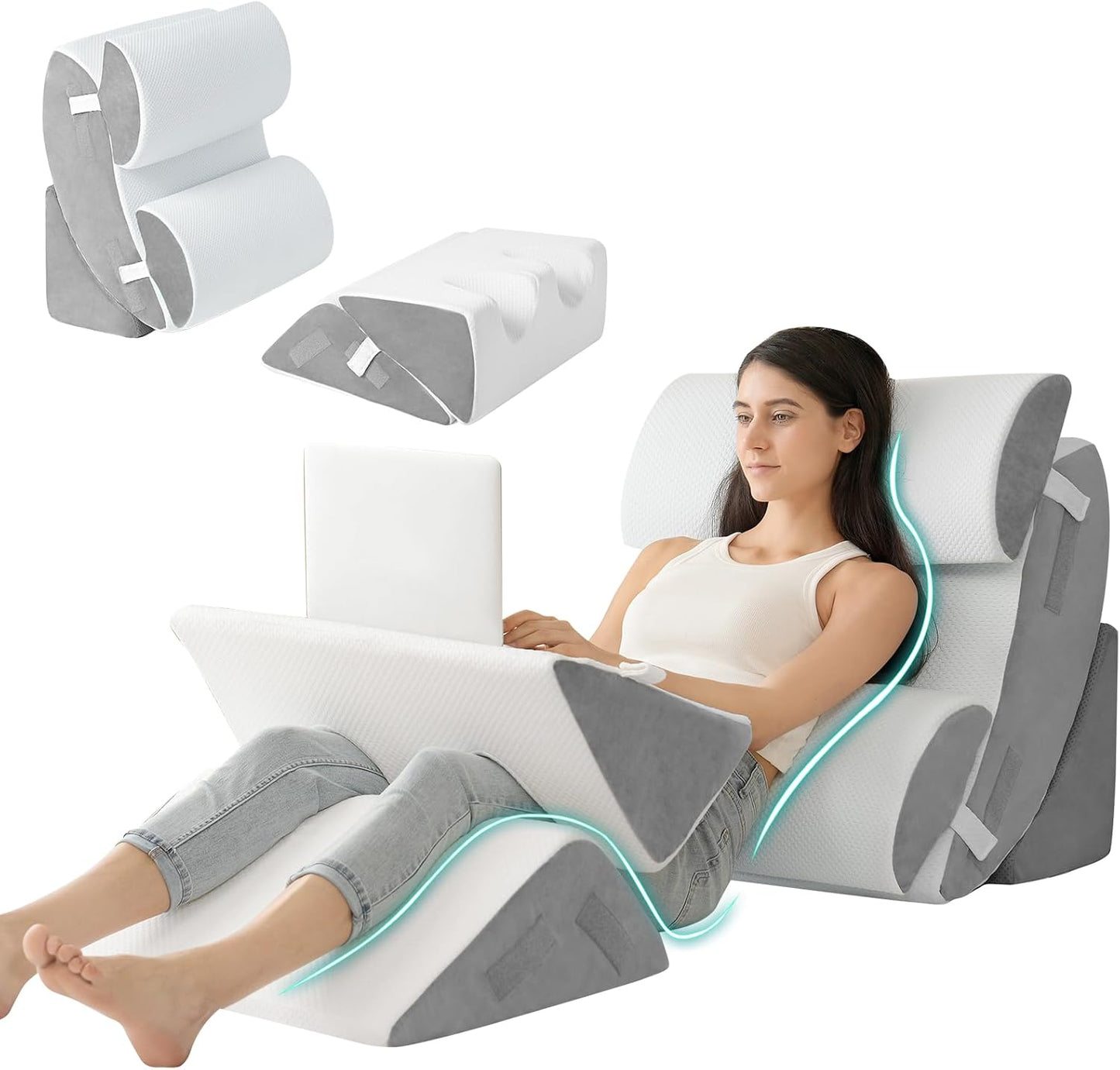 Hansleep Orthopedic Bed Wedge Pillow Set for Pain Relief