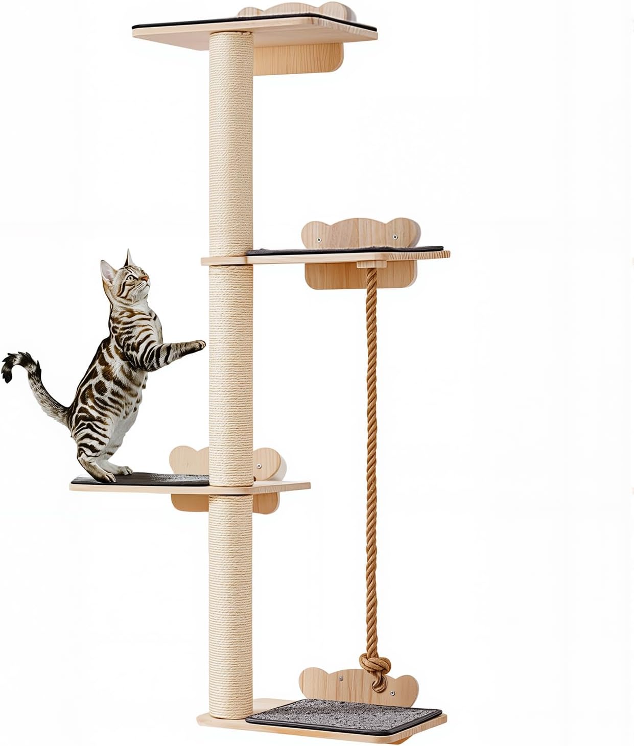 VEVOR 4 Tiers Tall Cat Wall Furniture Set for Climbing Fun