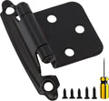 Matte Black Cabinet Hinges 25 Pair - Self Closing 1/2 in Overlay