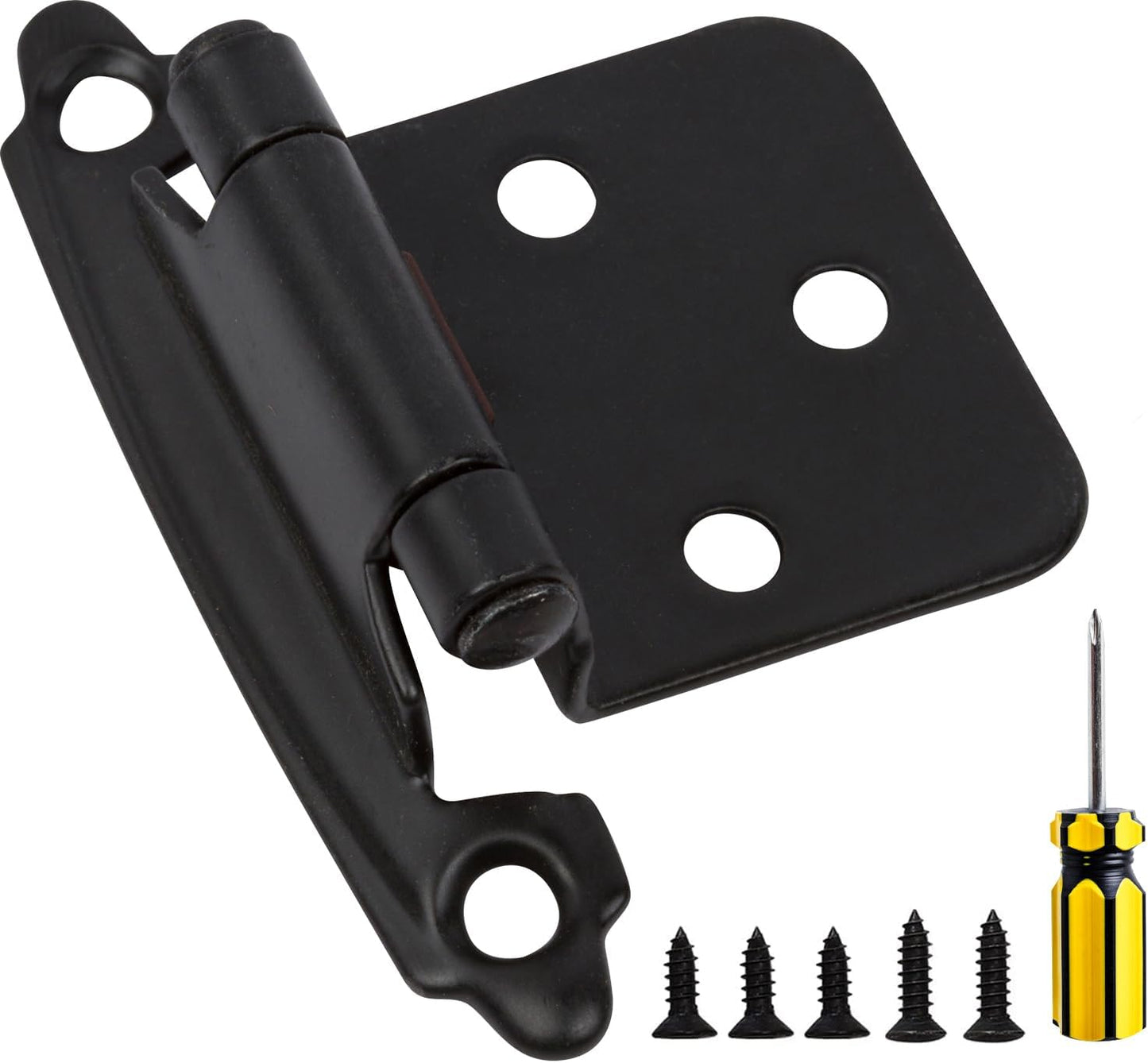 DecoBasics Matte Black Cabinet Hinges for Kitchen Cabinets