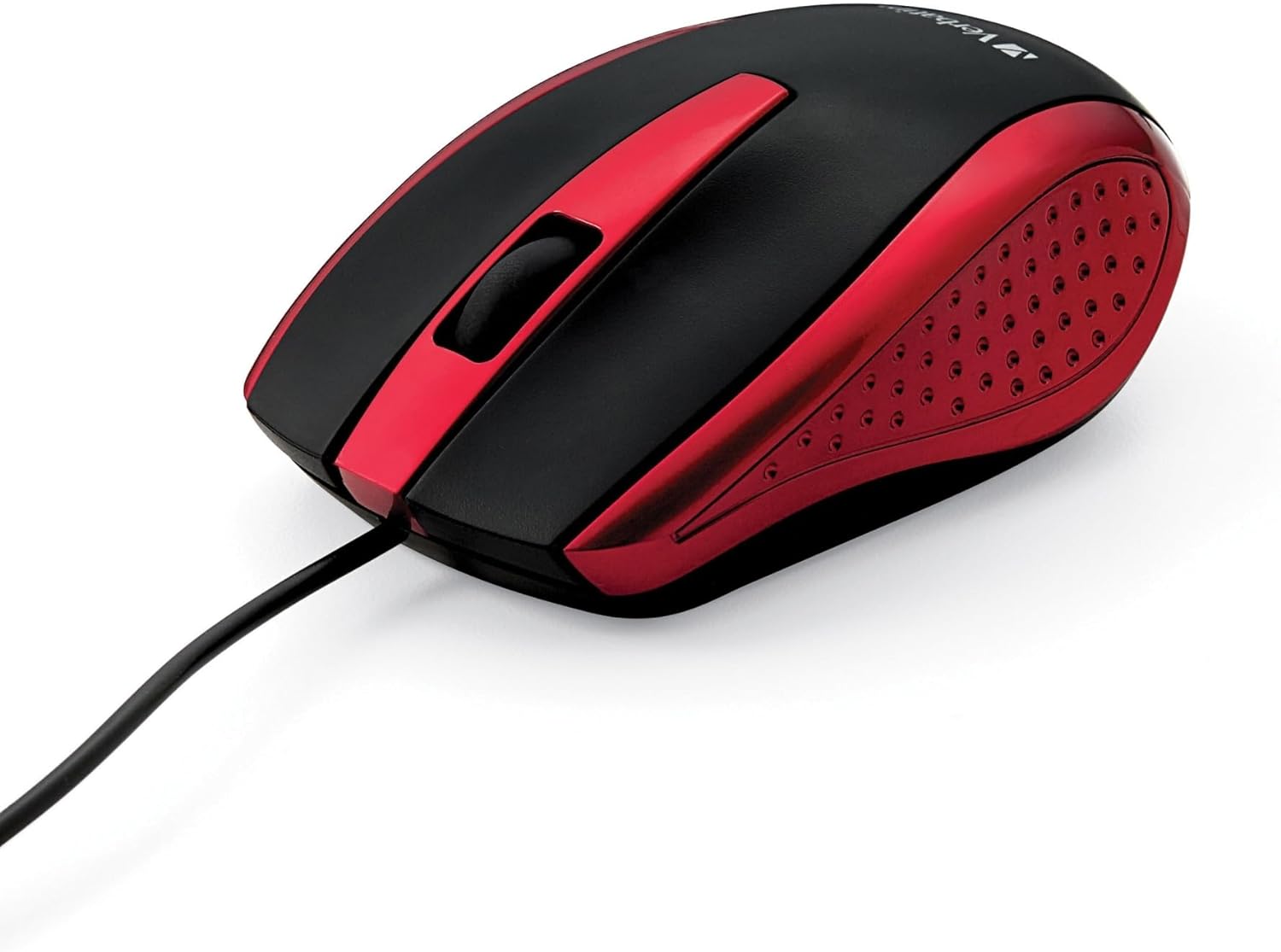Verbatim Red Wired USB Mouse - Ambidextrous and Portable