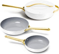 Caraway 4-Piece Fry Pan Set White - Versatile Non-Stick Cookware