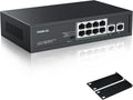 8 Port Full Gigabit PoE+ Switch with 2 Uplink Ports - Rack Mount Ready