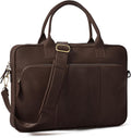 Genuine Leather Laptop Briefcase 15.6 in - Sleek Office Satchel