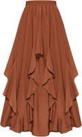 Scarlet Darkness Women Long Maxi Skirt with Ruffled Irregular Hem