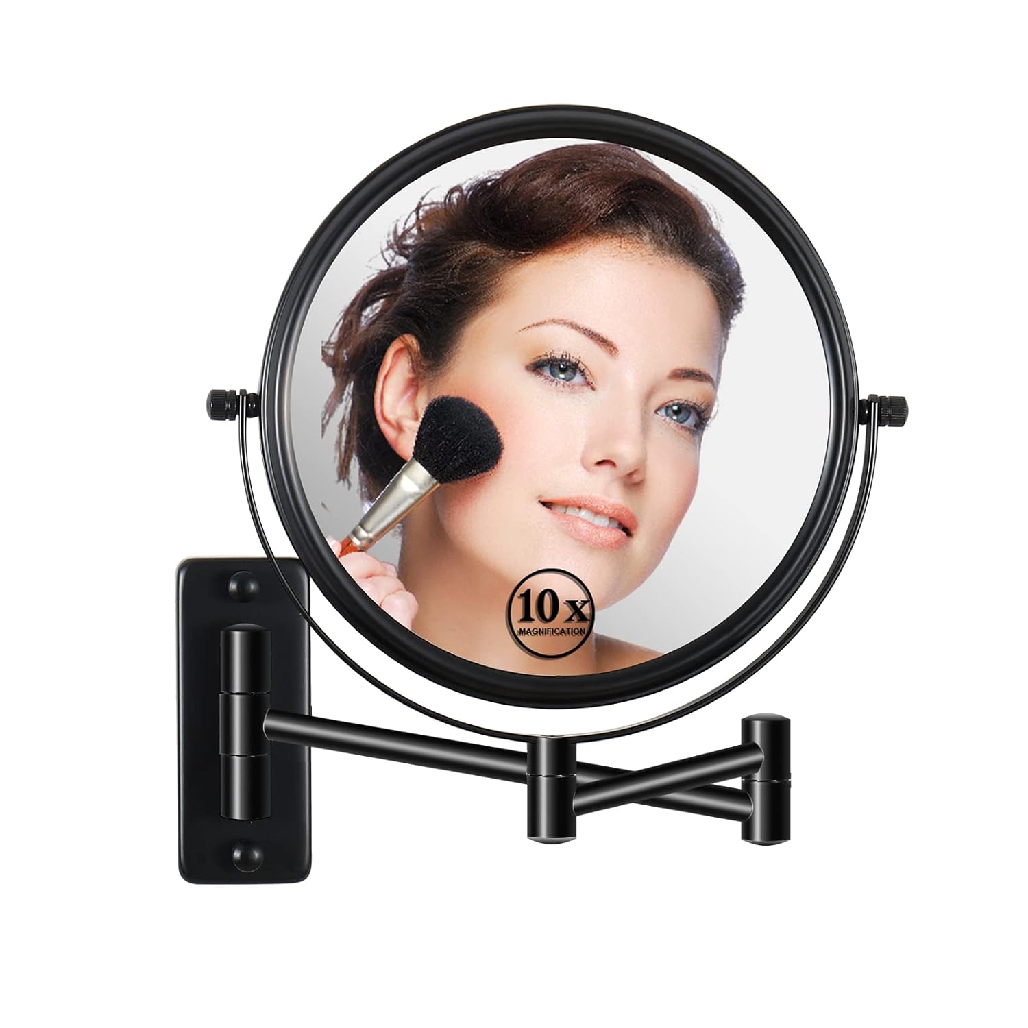 Wall Mounted Magnifying Makeup Mirror with 1X 10X Magnification