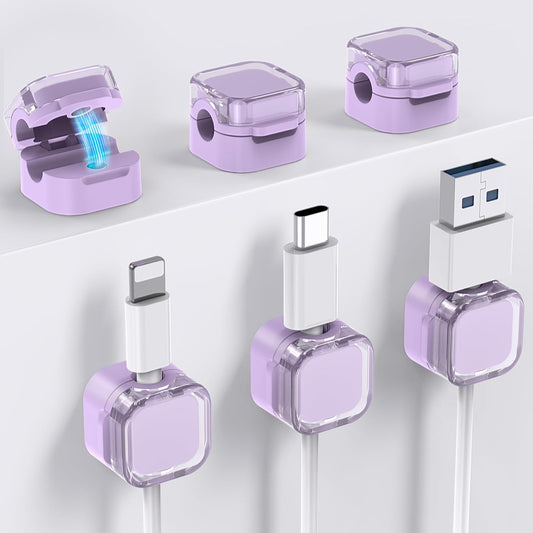 1s Lock Magnetic Cable Organizer | Strong Adhesive Clips for Tidy Cords - AHASTYLE