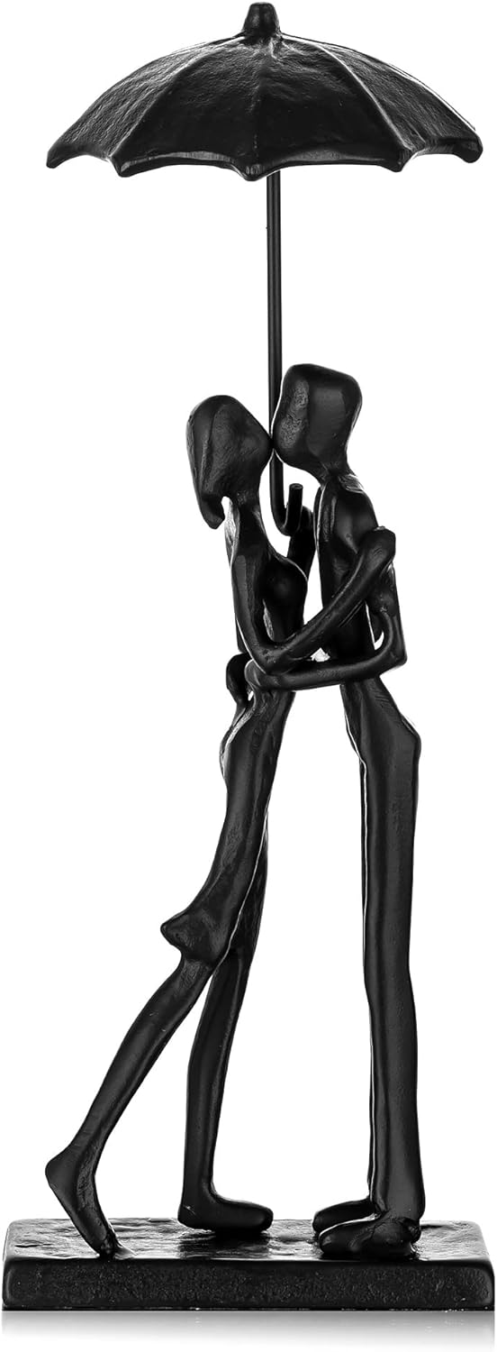 Sziqiqi Iron 6th Sculpture - Kissing Couple Figurines for Home