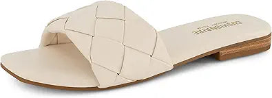 CUSHIONAIRE Women's Franca Woven Slide Sandal with Memory Foam