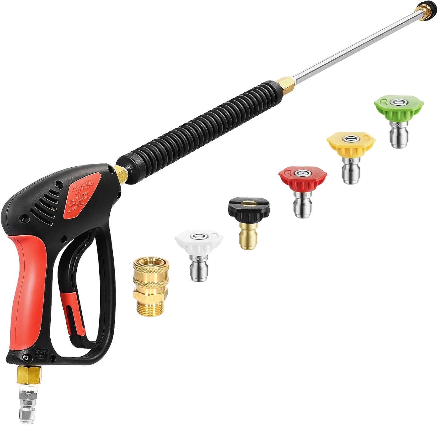 TOOLCY Pressure Washer Gun: 4000 PSI Power & 5 Nozzle Tips