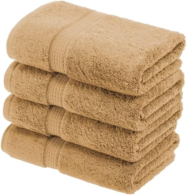 Superior Egyptian Cotton Pile Hand Towel Set of 4 for Luxury Bath
