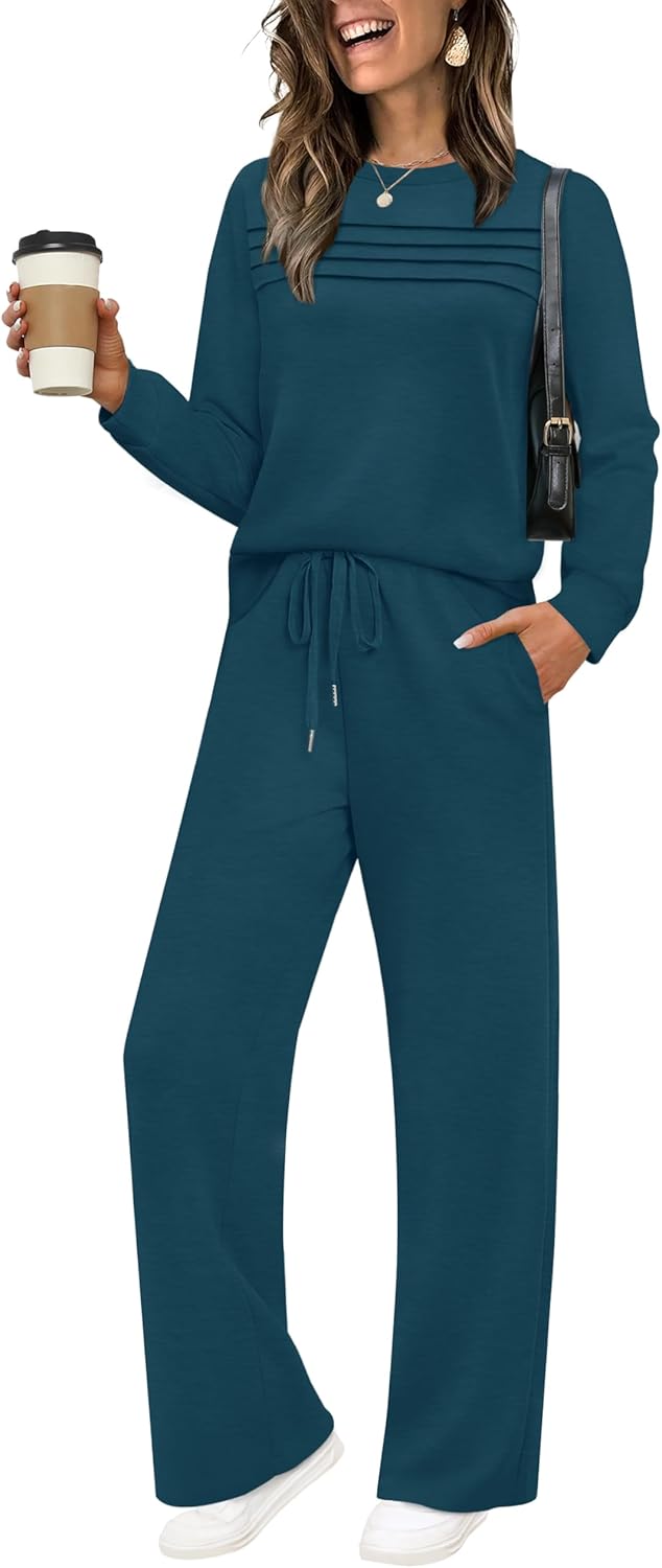 WIHOLL Women's 2 Piece Sets Sweatshirt Cozy Travel Outfits