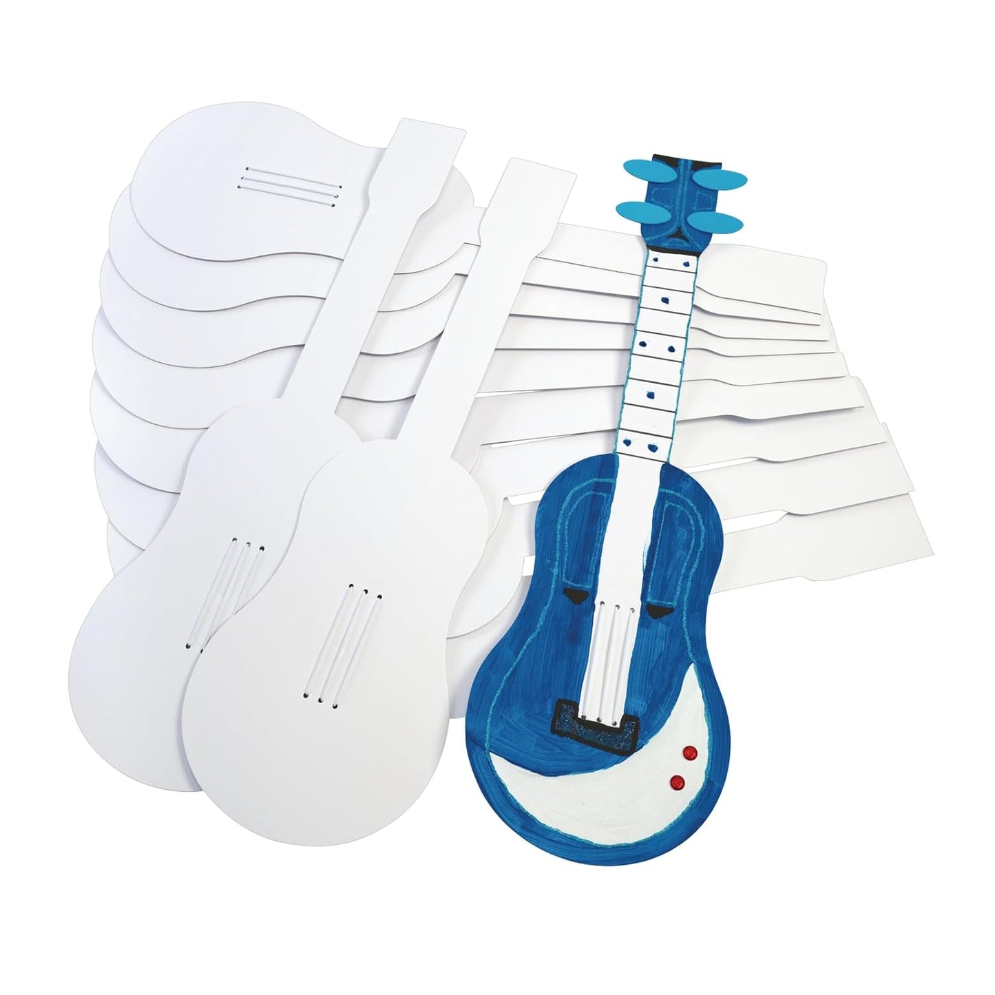 Personalize & Strum: Set of 12 Decorate-Your-Own Cardboard Guitars