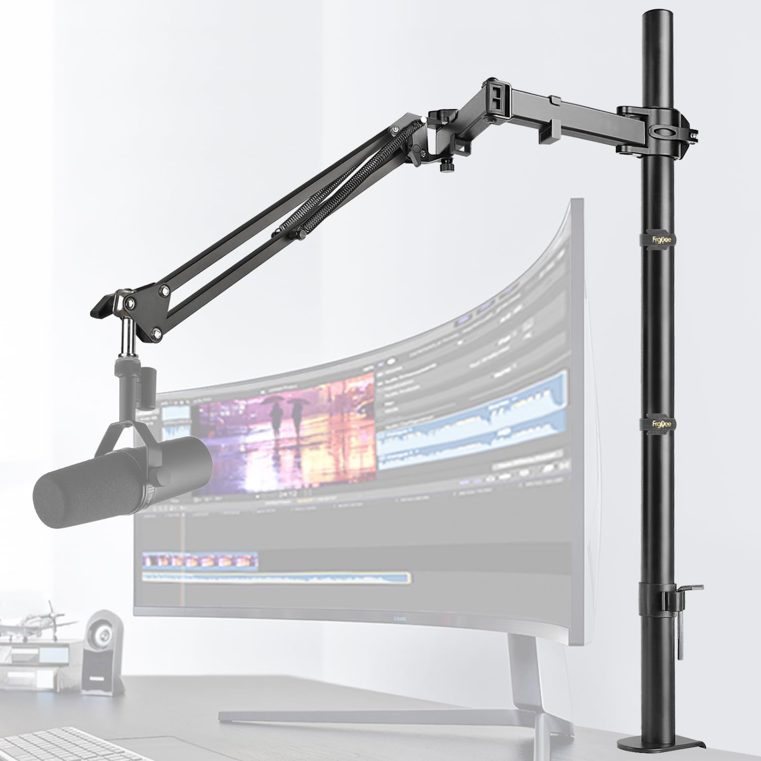 Adjustable Height Overhead Microphone Stand for Shure SM7B