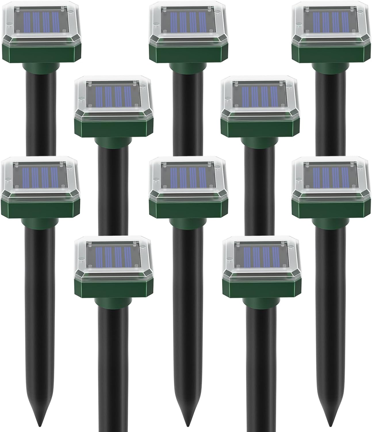 Powerful Solar Snake Repellent for Yard - 10 Pack Ultrasonic Stakes