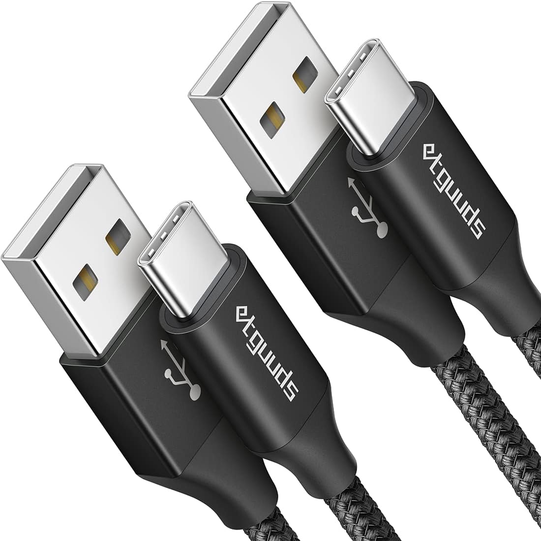 Fast Charge 2-Pack USB C Cable for Samsung, iPhone, Moto