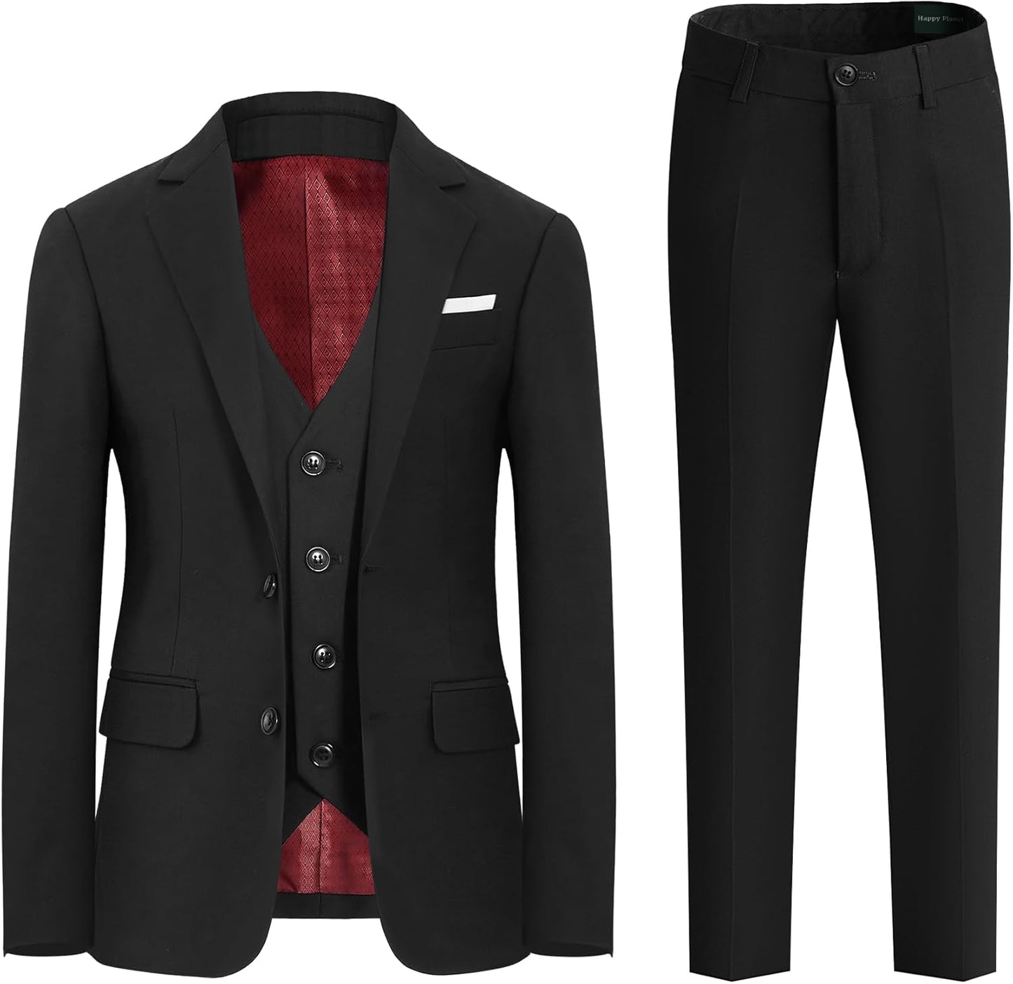 Boys Suit Set with Suspenders for Any Occasion - 4 Pcs Set