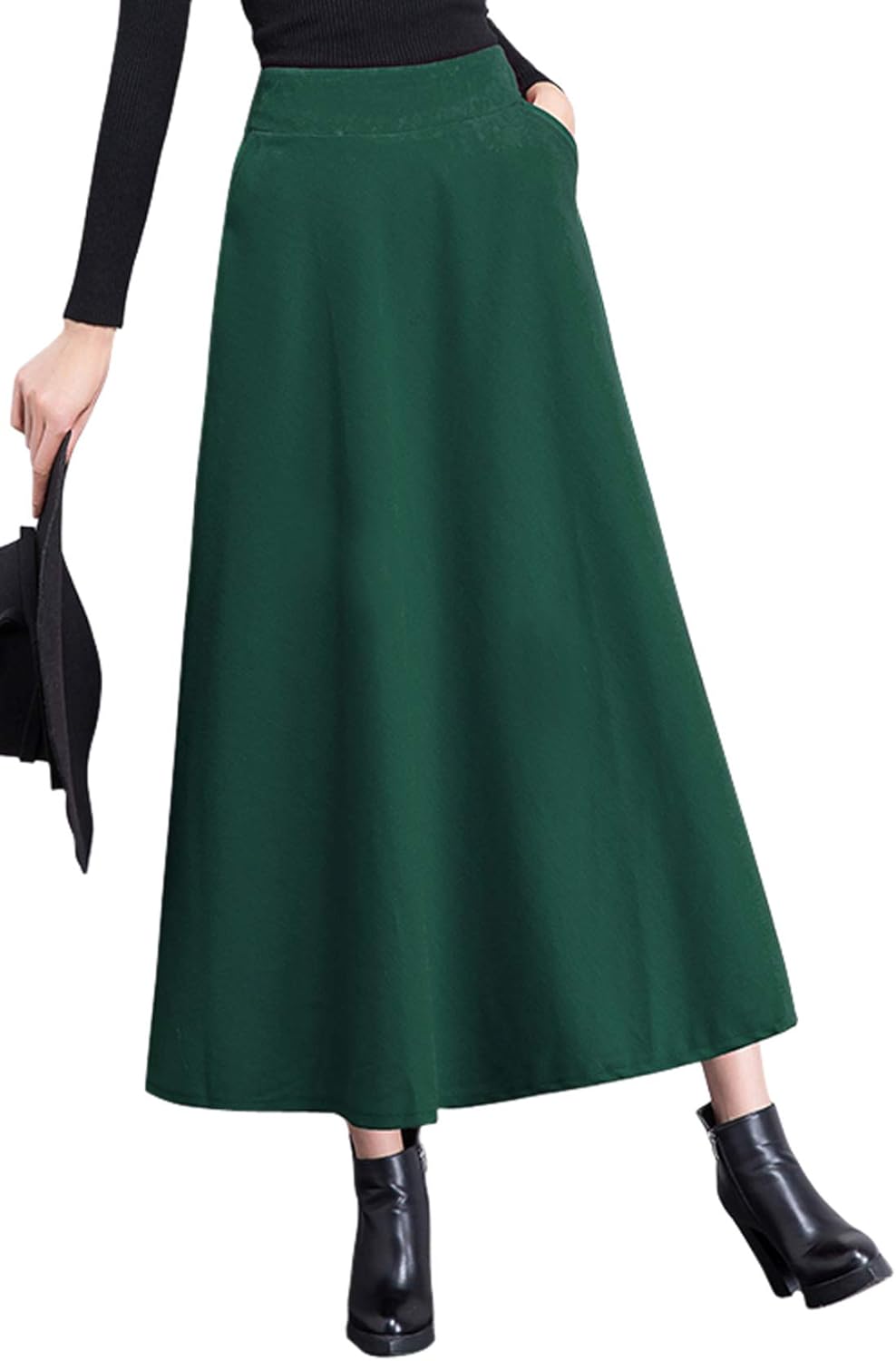 Chouyatou Women's A-Line Swing Pleated Long Maxi Skirt Review