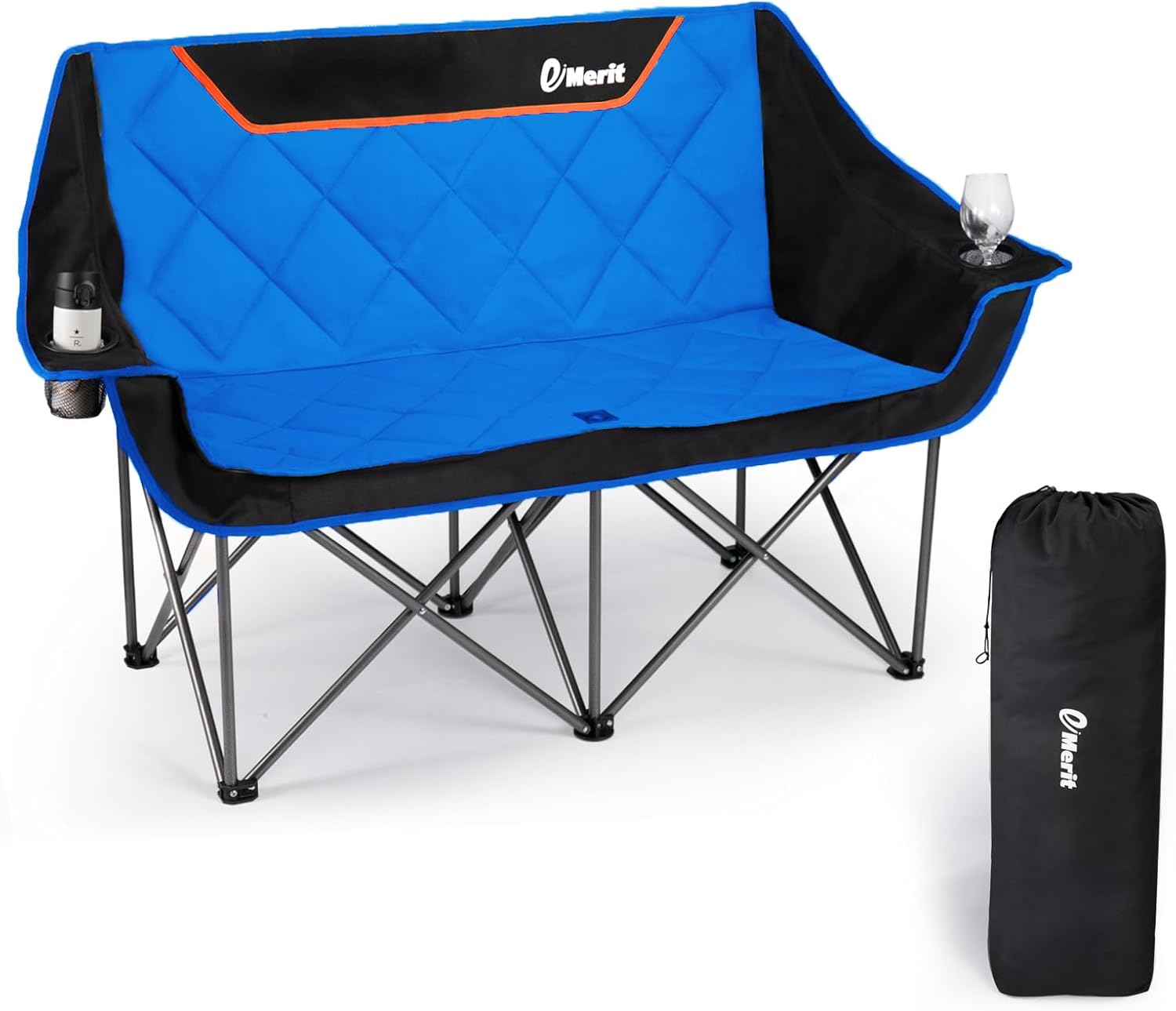 EMERIT Double Camping Chair Oversized Padded for Outdoor Use