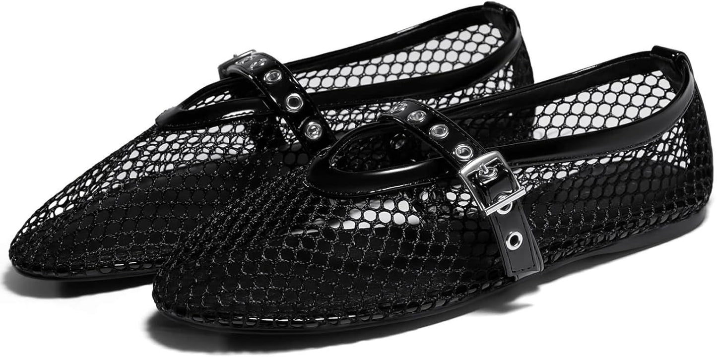 Coutgo Womens Mesh Ballet Flats for Comfort and Style
