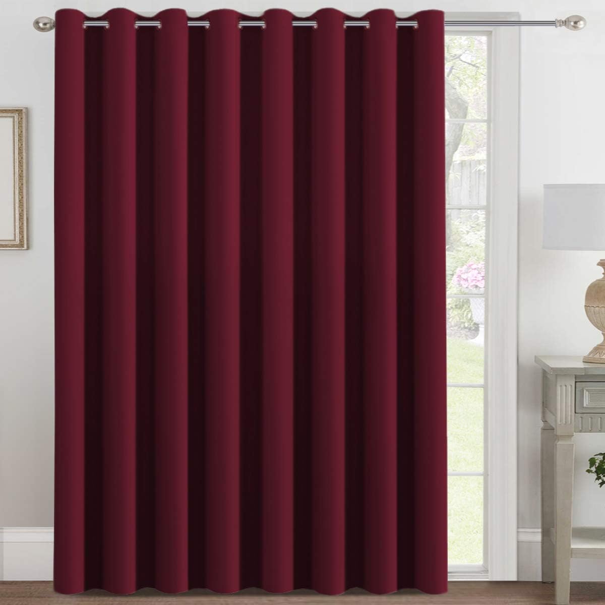 Blackout Patio Curtains for Sliding Door - Burgundy 100 x 96 in