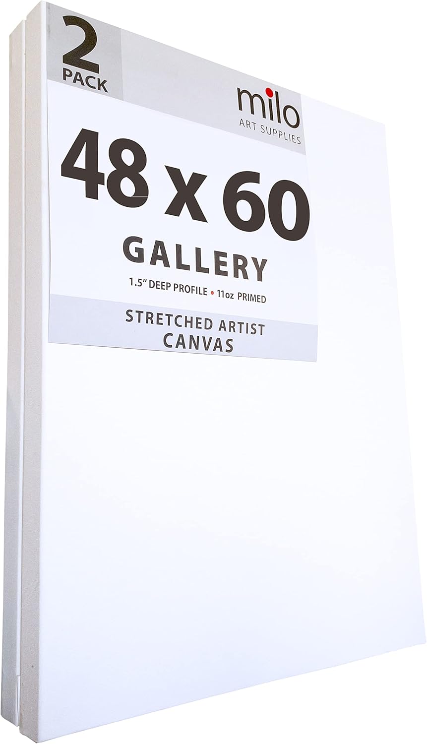 Milo Stretched Artist Canvas 48x60 in 2 Pack for Painting