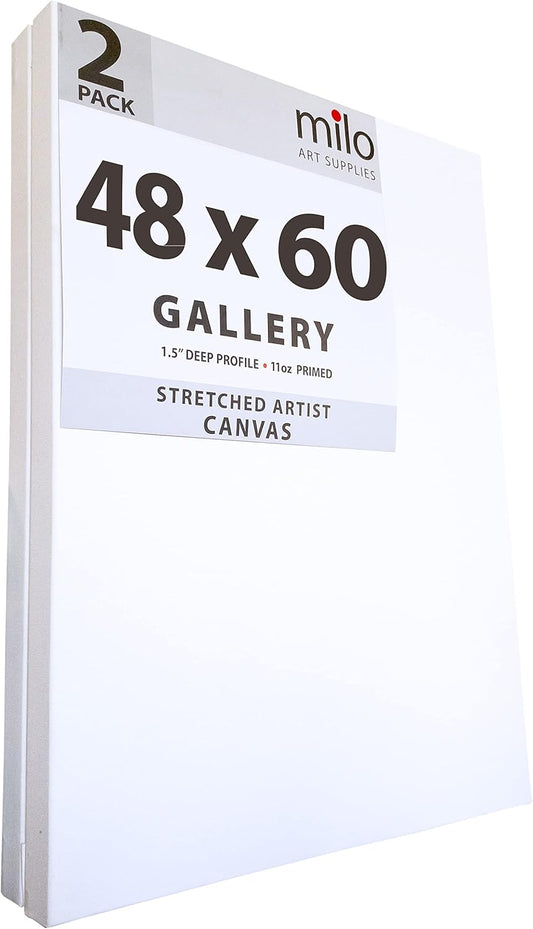 Milo Stretched Artist Canvas 48x60 in 2 Pack for Painting