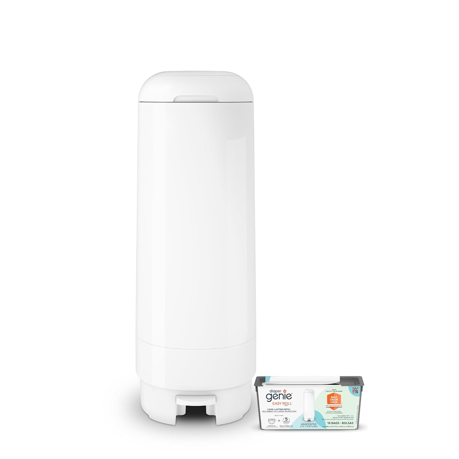 Diaper Genie Signature Pail with Easy Roll Refill for Odor Control