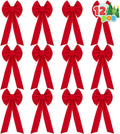 JOYIN 12PCS Christmas Red Velvet Bows for Holiday Decor