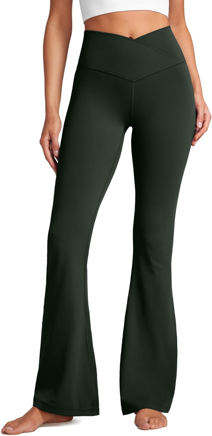 CRZ YOGA Butterluxe Crossover Flare Leggings for Women
