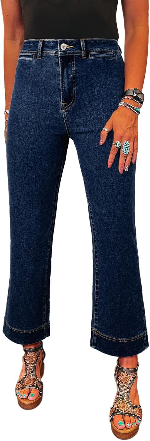 Trendy High Waisted Flare Jeans for Women by SHEWIN