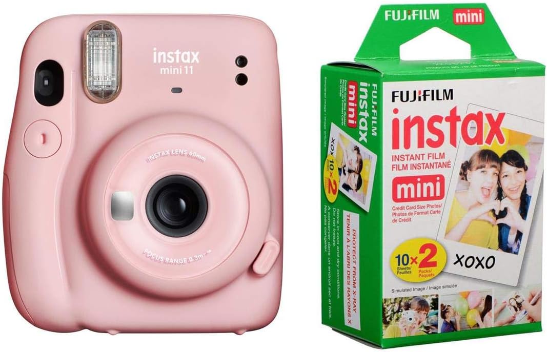 Fujifilm Instax Mini 11 Camera + Film Twin Pack - Capture Memories in Blush Pink