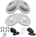 TRQ Front and Rear Brake Pad & Rotor Kit Compatible with 2001-2002