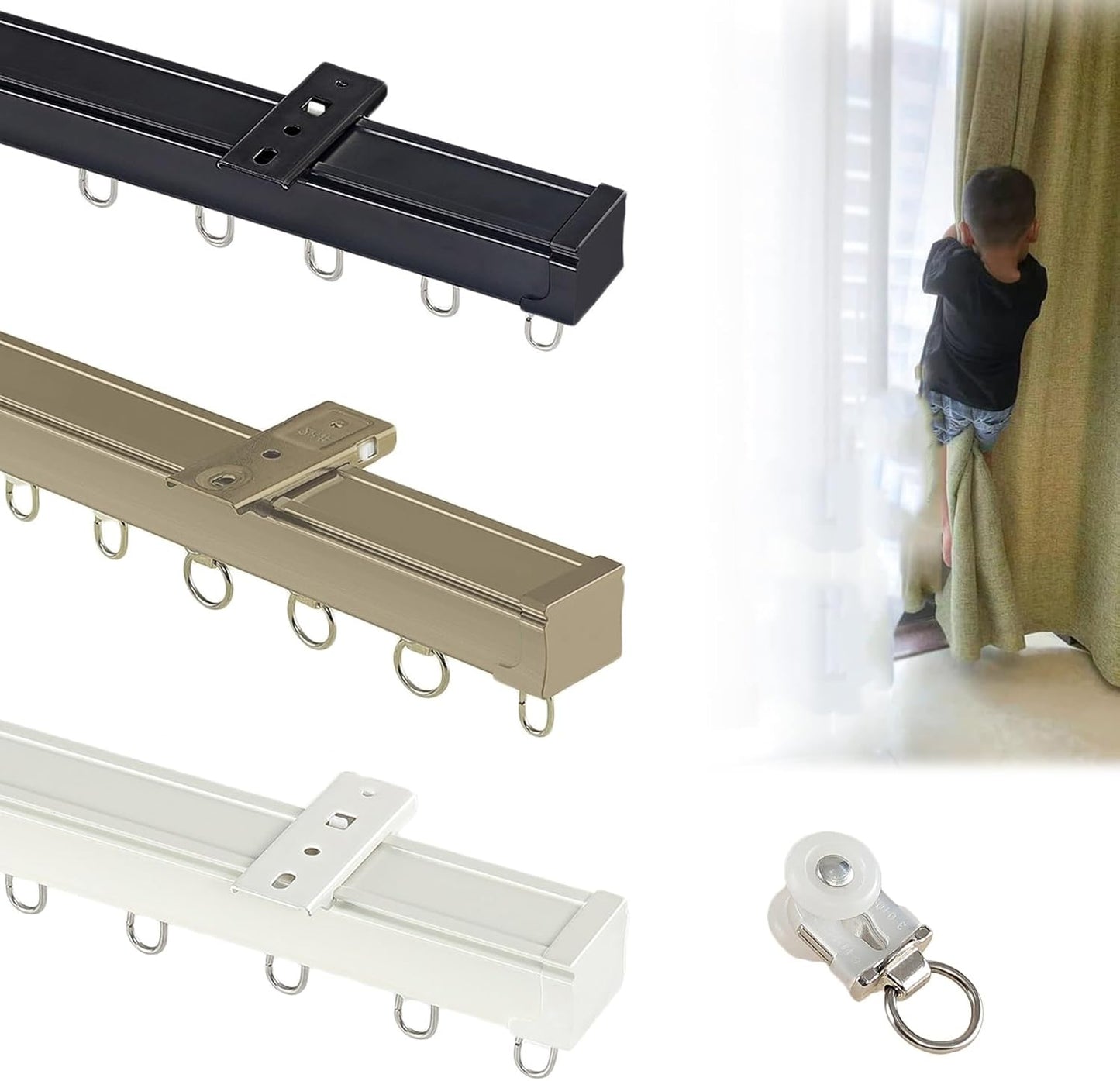 Versatile Heavy-Duty Curtain Track - Gold (16.4ft)