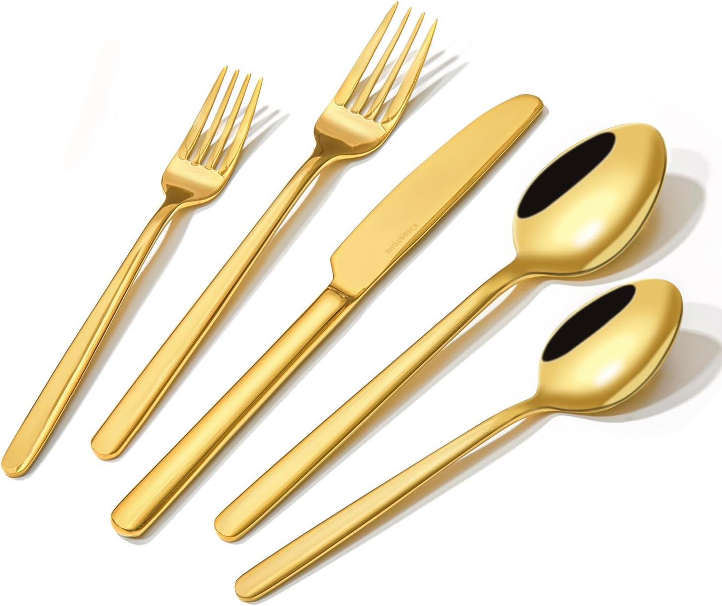 KINGSTONE Gold Silverware Set - 20 Piece Flatware for 4